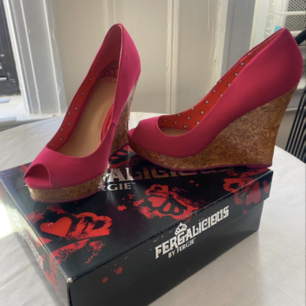 Hot pink wedges (size 7) - Fergalicious by Fergie